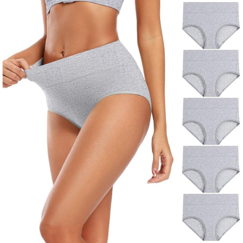 Women's Cotton High Waisted Full Coverage Panties Plus Size Comfortable